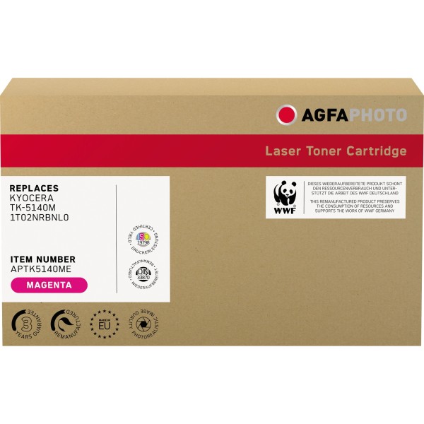 AgfaPhoto Toner APTK5140ME wie Kyocera TK-5140M magenta