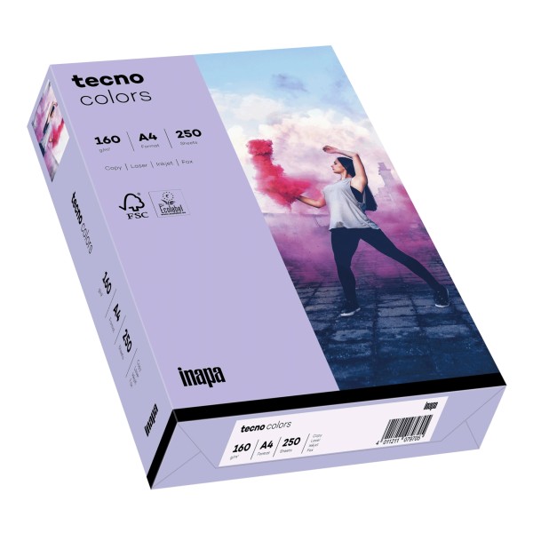 inapa tecno Kopierpapier Colors 2100011386 A4 160g violett 250Bl.