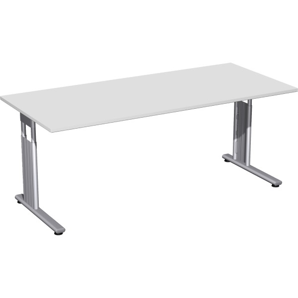 Geramöbel Schreibtisch C-Fuß Flex S-617146-LS 180x80x82cm l.grau/si