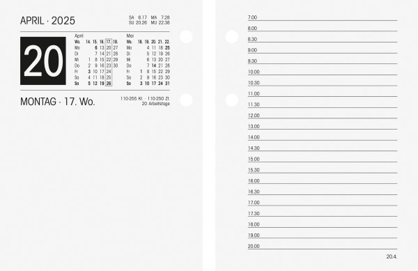 Tageskalender Tischkalender 2020 Form 261 E,1070261 8 x 10,8 cm