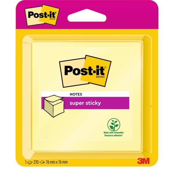 Post-it Haftnotiz Super Sticky 2014-SCY 76x76mm 270Blatt gelb