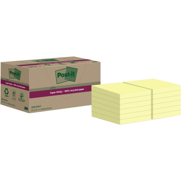 Post-it Haftnotiz Super Sticky Recycling 622 RSS12CY ge 12 St.