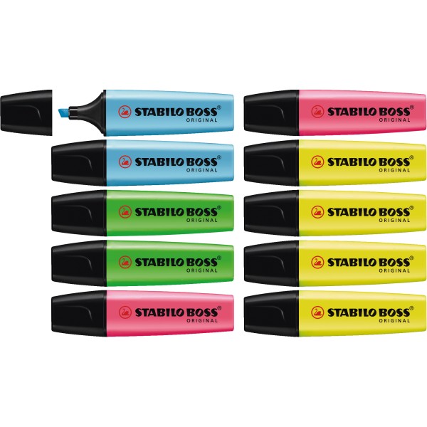 STABILO Textmarker BOSS ORIGINAL 70/10-1 2-5mm sortiert 10 St./Pack.