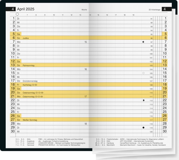 Monatskalender Taschenkalender 704543290 Blattgröße 8,7 x 15,3 cm