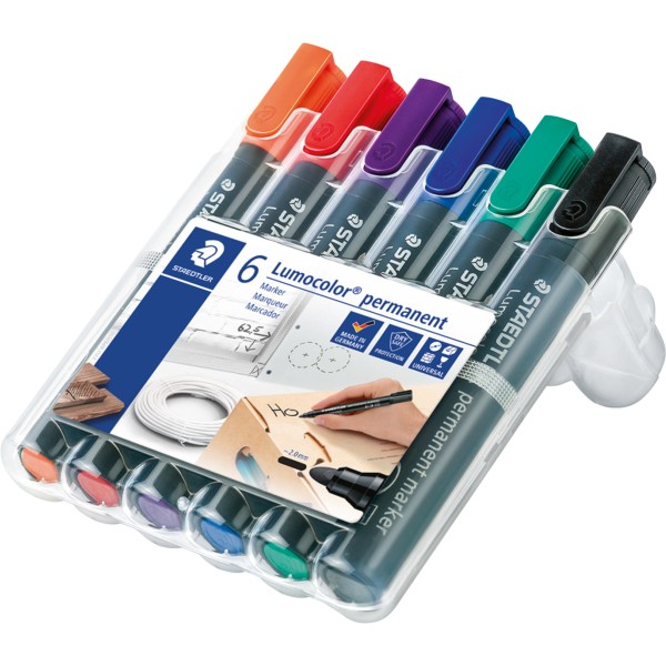 STAEDTLER Permanentmaker Lumocolor 352 WP6 2mm sortiert 6 St./Pack.