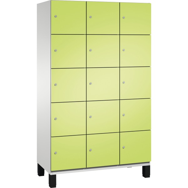 C+P Fächerschrank 4510432S10019 Füße 15Fächer B1200mm lgr/cgn