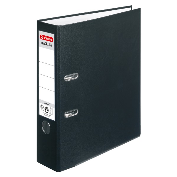 Herlitz Ordner maX.file protect 5480801 DIN A4 80mm PP schwarz