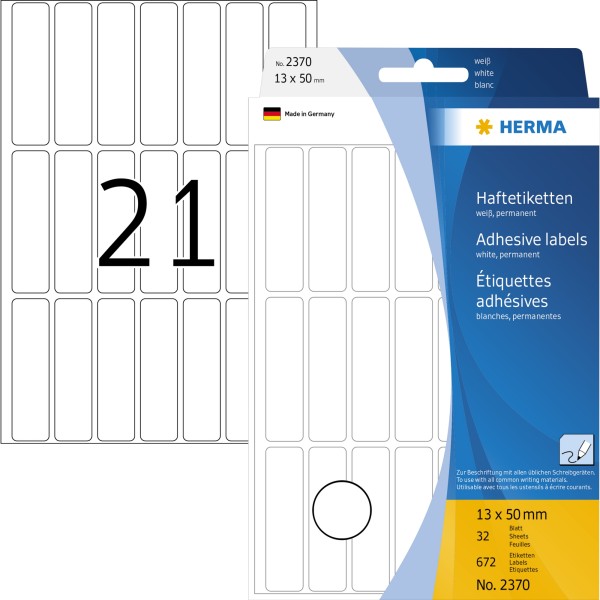 HERMA Vielzwecketikett 2370 13x50mm Papier weiß 672 St./Pack.