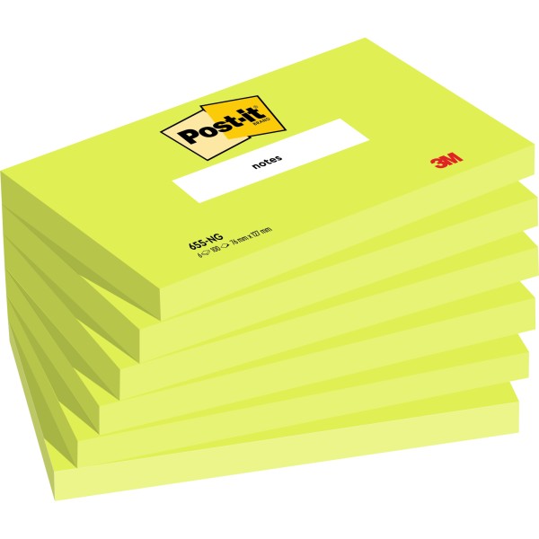 Post-it Haftnotiz 655-NG 127x76mm 100Bl grün 6St