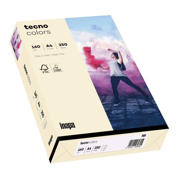 inapa tecno Kopierpapier Colors 2100011367 A4 160g h.chamois 250Bl.