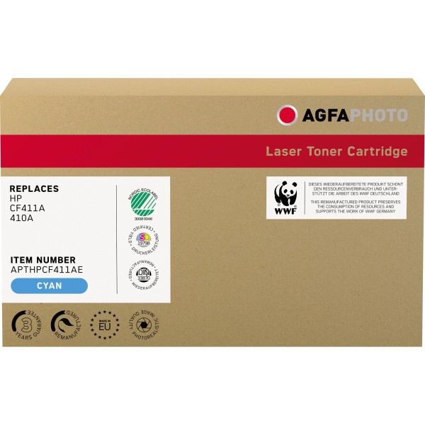 AgfaPhoto Toner APTHPCF411AE wie HP CF411A 410A cyan