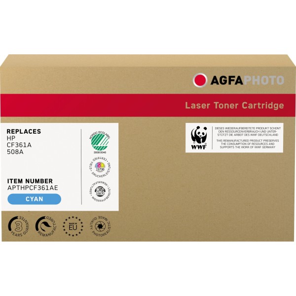 AgfaPhoto Toner APTHPCF361AE wie HP CF361A 508A cyan