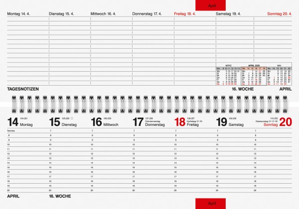 Rido Tischkalender septant gold - 70-3612191