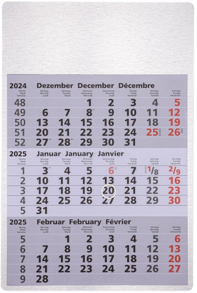 Güss 3-Monatswandkalender Metall 66000