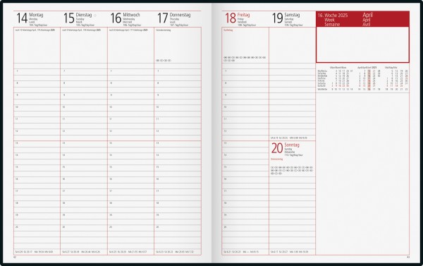 Wochenkalender Buchkalender 702406490 Blattgröße 20,5 x 26 cm