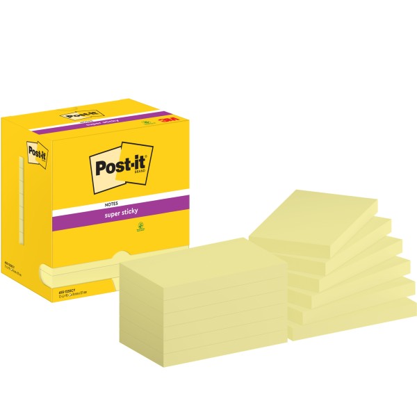 Post-it Haftnotiz 655-12SSCY 76x127mm 90Bl ge 12St