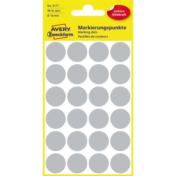 Avery Zweckform Markierungspunkt 3171 18mm grau 96 St./Pack.