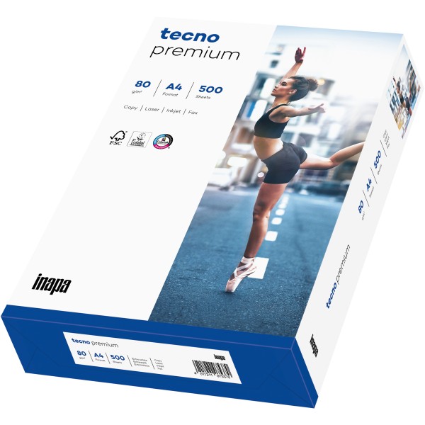 inapa tecno Kopierpapier Premium 2100011497 A4 80g 500 Bl./Pack.