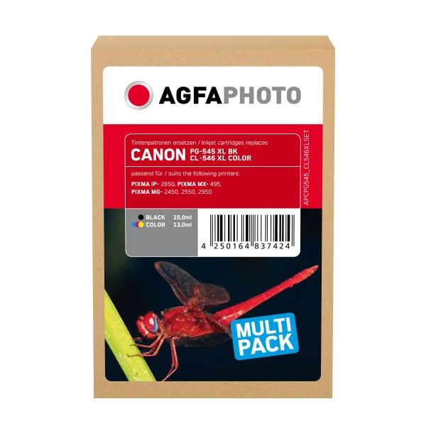 AgfaPhoto Tintenpatrone APCPG545 CL546XLSET wie Canon sw+c/m/y