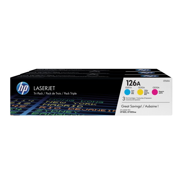 HP Toner CF341A 126A 1.000Seiten c/m/y 3 St./Pack.