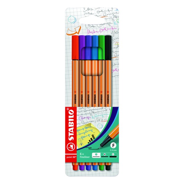 STABILO Fineliner point 88 88/6 0,4mm farbig sortiert 6 St.