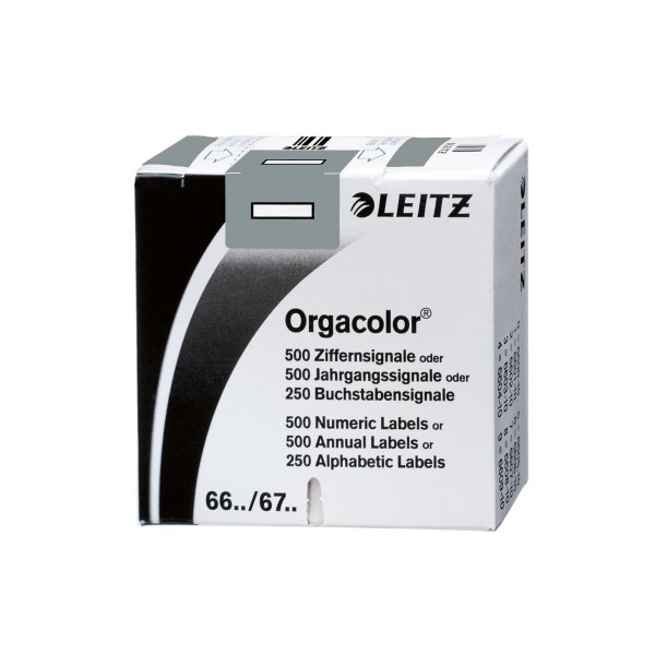 Leitz Buchstabensignal Orgacolor 66181000 I grau 250 St./Pack.