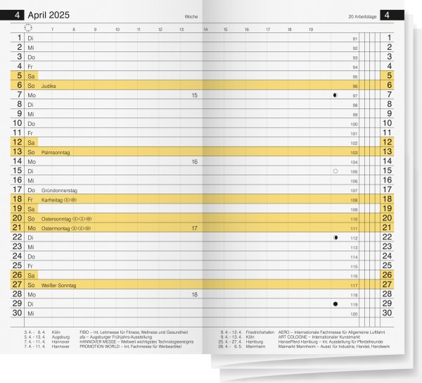 Ersatzkalender 7045600 für Miniplaner D15