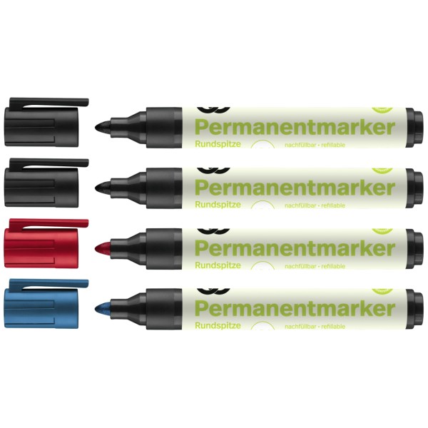 Soennecken Permanentmarker oeco 3112 1,5-3mm sort. 4 St./Pack.