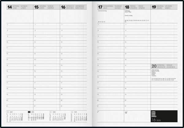 Wochenkalender Buchkalender 1078166 Blattgröße 21 x 29,7 cm A4