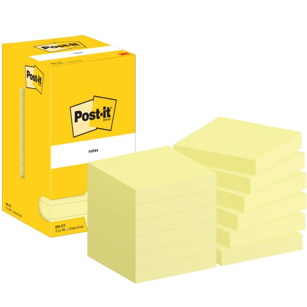 Post-it Haftnotiz 654-CY 76x76mm 100Bl ge 12St